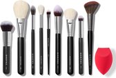 Morphe Babe Faves Face - 10-Piece Brush + Sponge Collection + Beauty blender - Make-up set - Kwastenset - 10 Kwasten - Make-up kwasten