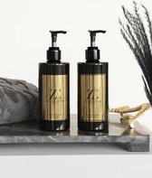 ZC zeep – Kunststof fles & Soap – Zwart & Goud - 1 stuk