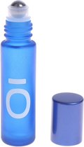 Rollerflesje BLAUW 10 ml - frosted glas - met het õ doterra symbool - aromatherapie