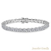 Juwelier Emo - Tennis Armband Zilver Premium - Ronde Zirkonia stenen 5 MM - Lengte 17 CM