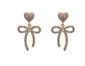 Strikjes oorhangers | goud gekleurd