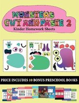 Kinder Homework Sheets (20 full-color kindergarten cut and paste activity sheets - Monsters 2)