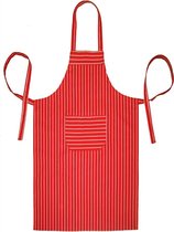 Homéé® Horeca suite Keukenschorten BBQ BIB Apron - schort - 70x100 cm - rode en witte strepen