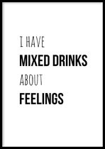 Poster Mixed Drinks - 30x40 cm Met Fotolijst - Cocktail Poster - Ingelijst - WALLLL