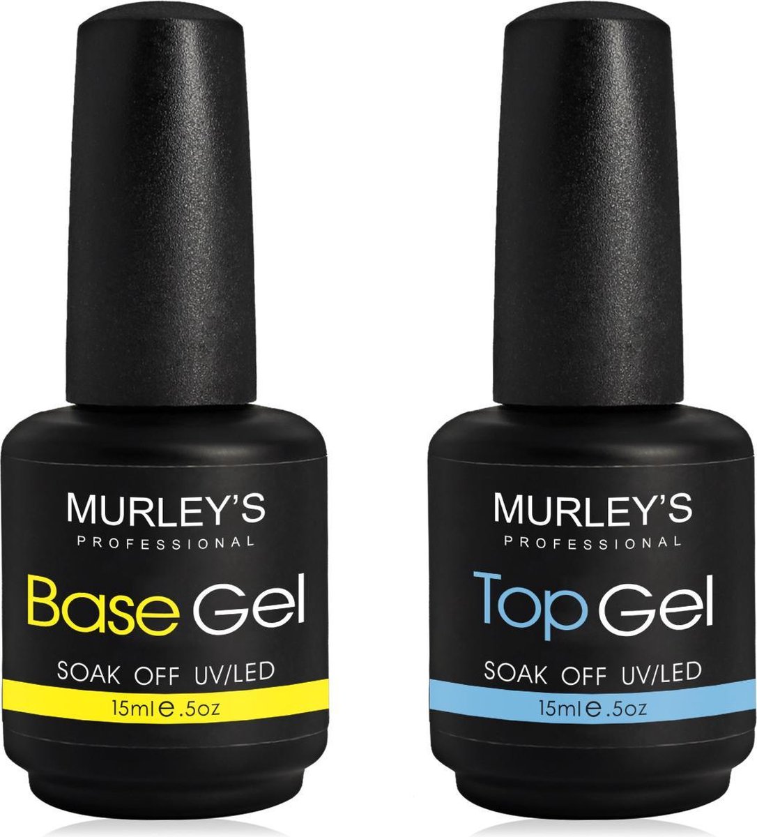 MURLEY's Base & Top Coat Gellak Set- Acryl Basecoat & Topcoat - 2x 15ml -  Gel... | bol.com