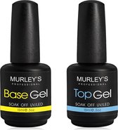 MURLEY’s Base & Top Coat Gellak Set- Acryl Basecoat & Topcoat - 2x 15ml  - Gel Nagellak - Gelnagellak - UV / LED Lamp Gelnagels