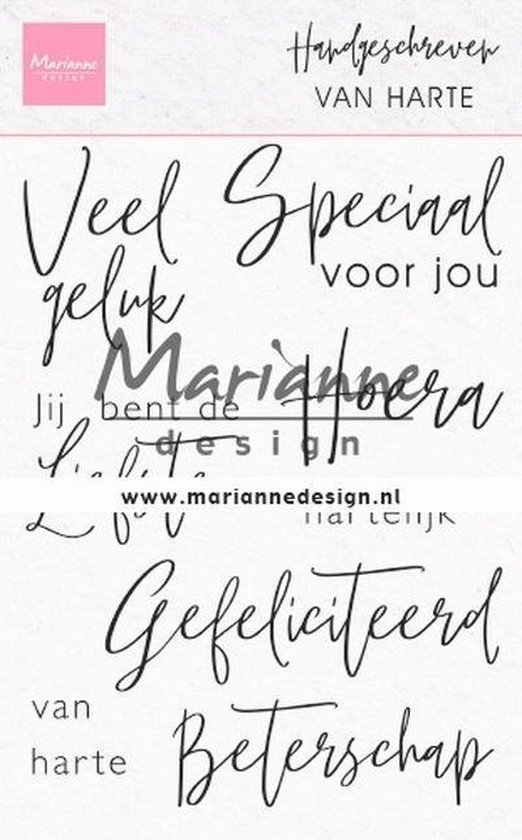 Mondwater Creatie typist Stempel - Clear stamp - Marianne Design - handgeschreven van harte -kaarten...  | bol.com