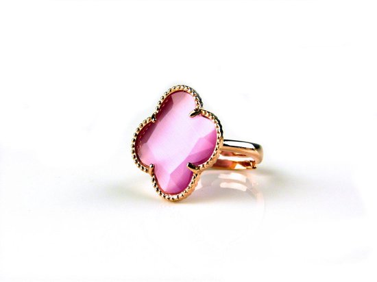 model Fiori ring in zilver roze verguld roos