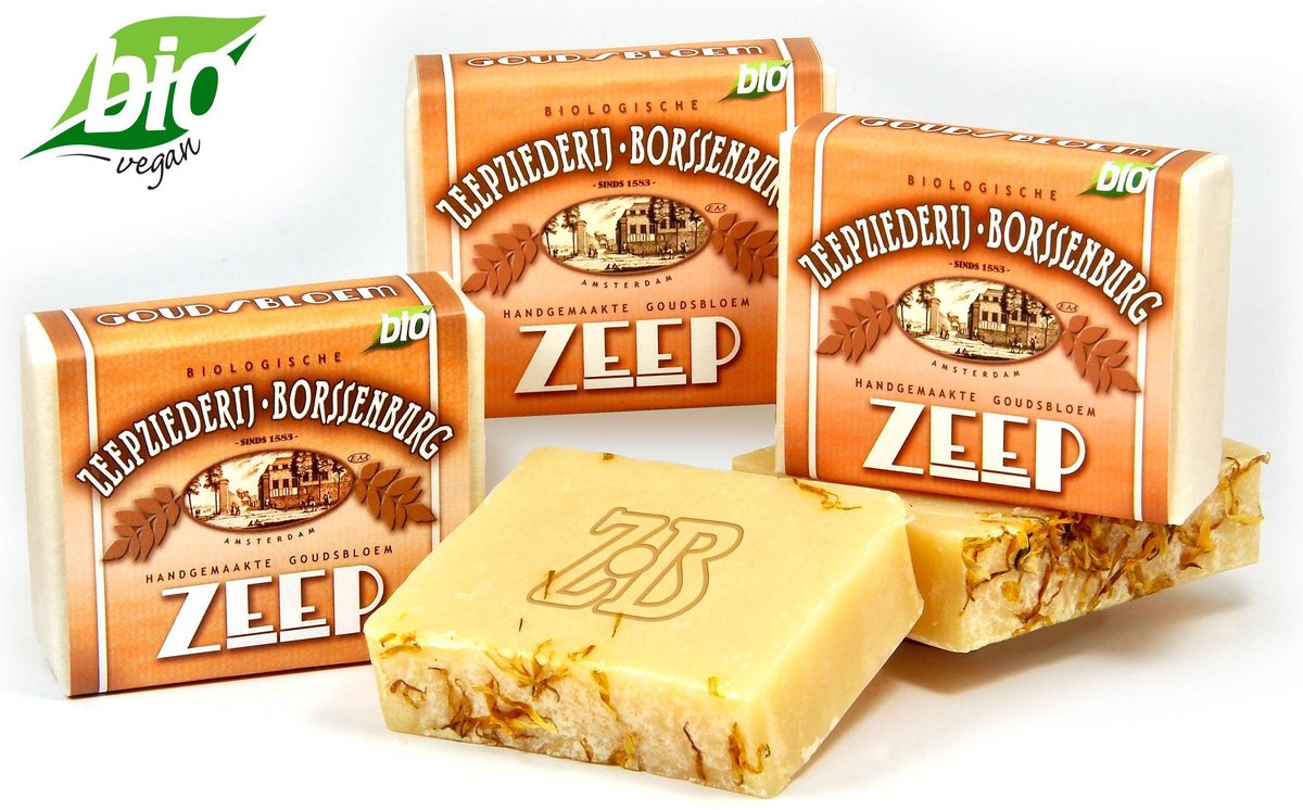 Biologische Goudsbloem Zeep - 3 stuks | Handgemaakte verzorgingsproducten van Zeepziederij Borssenburg