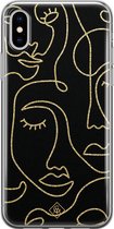 iPhone XS Max hoesje siliconen - Abstract faces | Apple iPhone Xs Max case | TPU backcover transparant