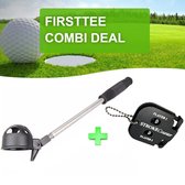 Firsttee - COMBI DEAL - AANBIEDING - Scoreteller & Golfbalhengel - Handteller - Slagenteller - Ball retriever - Golfhengel - Golf accessoires - Golftrainingsmateriaal - Golfsport -