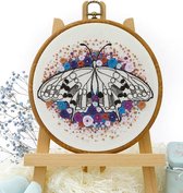 borduurpakket Butterfly - Embroidery (Blauwe Vlinder) VRIJ BORDUREN GEEN KRUISSTEEK
