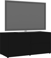 Tv-meubel 80x34x36 cm spaanplaat hoogglans zwart