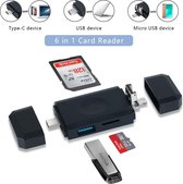 3 in 1 USB multifuntionele kaart lezer Micro SD , SD ,USB-C,USB, Mirco USB-OTG-Kaartcompatibiliteit tot 2TB