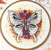 Borduurpakket Butterfly (1) - Embroidery (Rode Vlinder) VRIJ BORDUREN, GEEN KRUISSTEEK