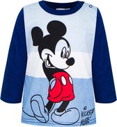 Mickey Mouse - Baby Longsleeve - Blauw - 6 Mnd - 67cm