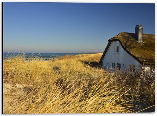 Dibond - Huis in de Duinen - 40x30cm Foto op Aluminium (Met Ophangsysteem)