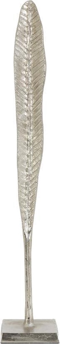 Ornament LEAF - Zilver - 10x10x58,5 cm - Blad Nikkel