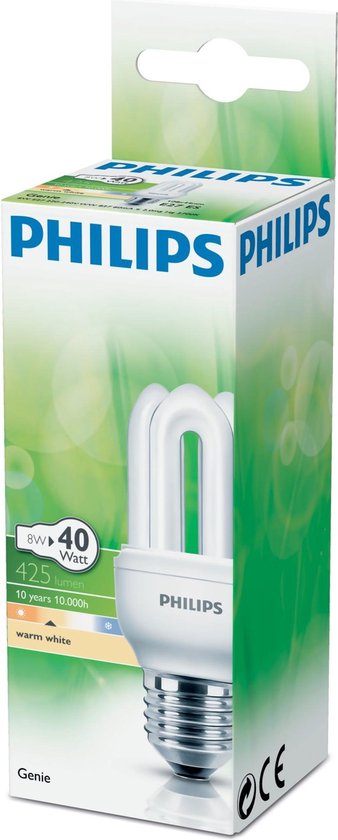 Philips Spaarlamp Genie 8W E27 Bol Philips Spaarlamp Genie 8W E27 Bol