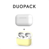 COMBI DEAL - Subbs - Siliconen Bescherm Hoesjes Covers Transparant + Geel voor Apple AirPods Pro - DUOPACK