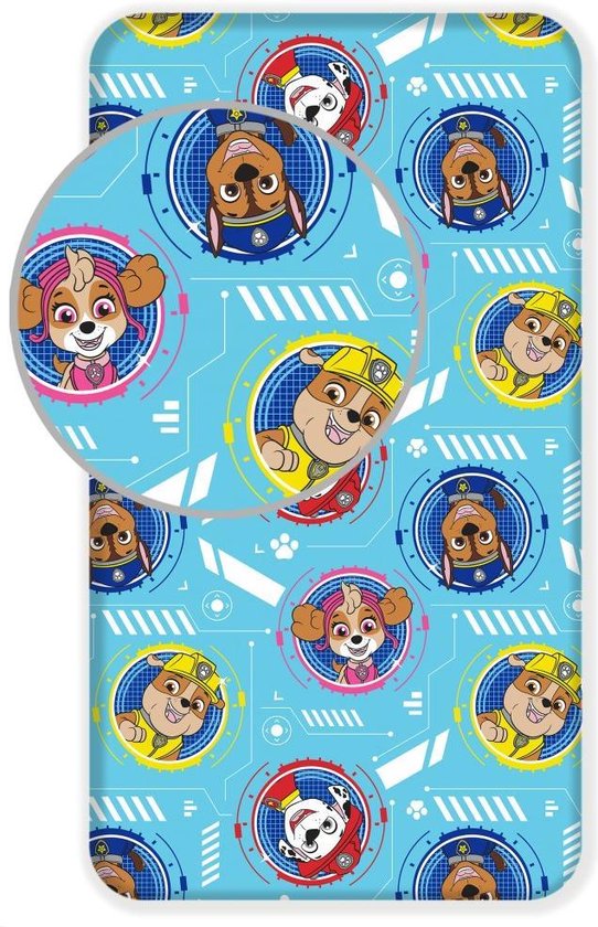 Paw Patrol Officieel eenpersoonsdekbedovertrek met I'm Cool Design | Blauw omkeerbaar 2-zijdig beddengoed dekbedovertrek inclusief kussensloop officiële koopwaar