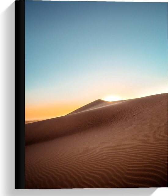 Canvas  - Woestijn met Zonsondergang - 30x40cm Foto op Canvas Schilderij (Wanddecoratie op Canvas)