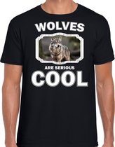 Dieren wolven t-shirt zwart heren - wolfs are serious cool shirt - cadeau t-shirt wolf/ wolven liefhebber S
