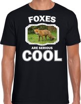 Dieren vossen t-shirt zwart heren - foxes are serious cool shirt - cadeau t-shirt bruine vos/ vossen liefhebber L