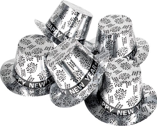 30x chapeaux en argent Happy année - Chapeaux de fête pour le réveillon du  New An | bol.com