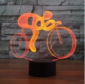 3D Lamp Illusie Riding Bike - Nachtlampje met 7 kleuren - Decoratief Nachtlampje voor Kinderen en Volwassenen