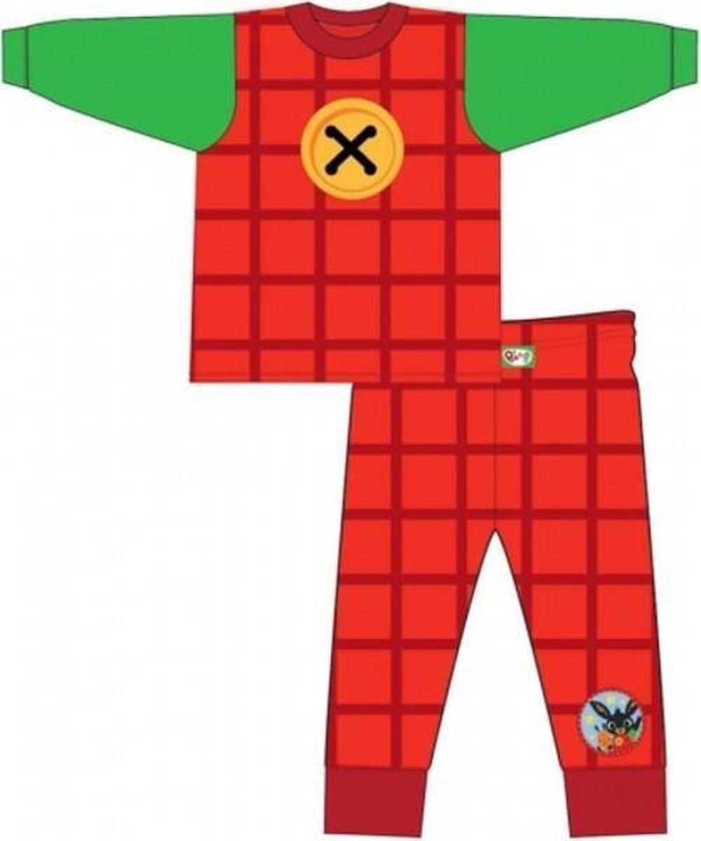 Bing pyjama rood-groen - maat 104/110 - BING pyjamaset - katoen