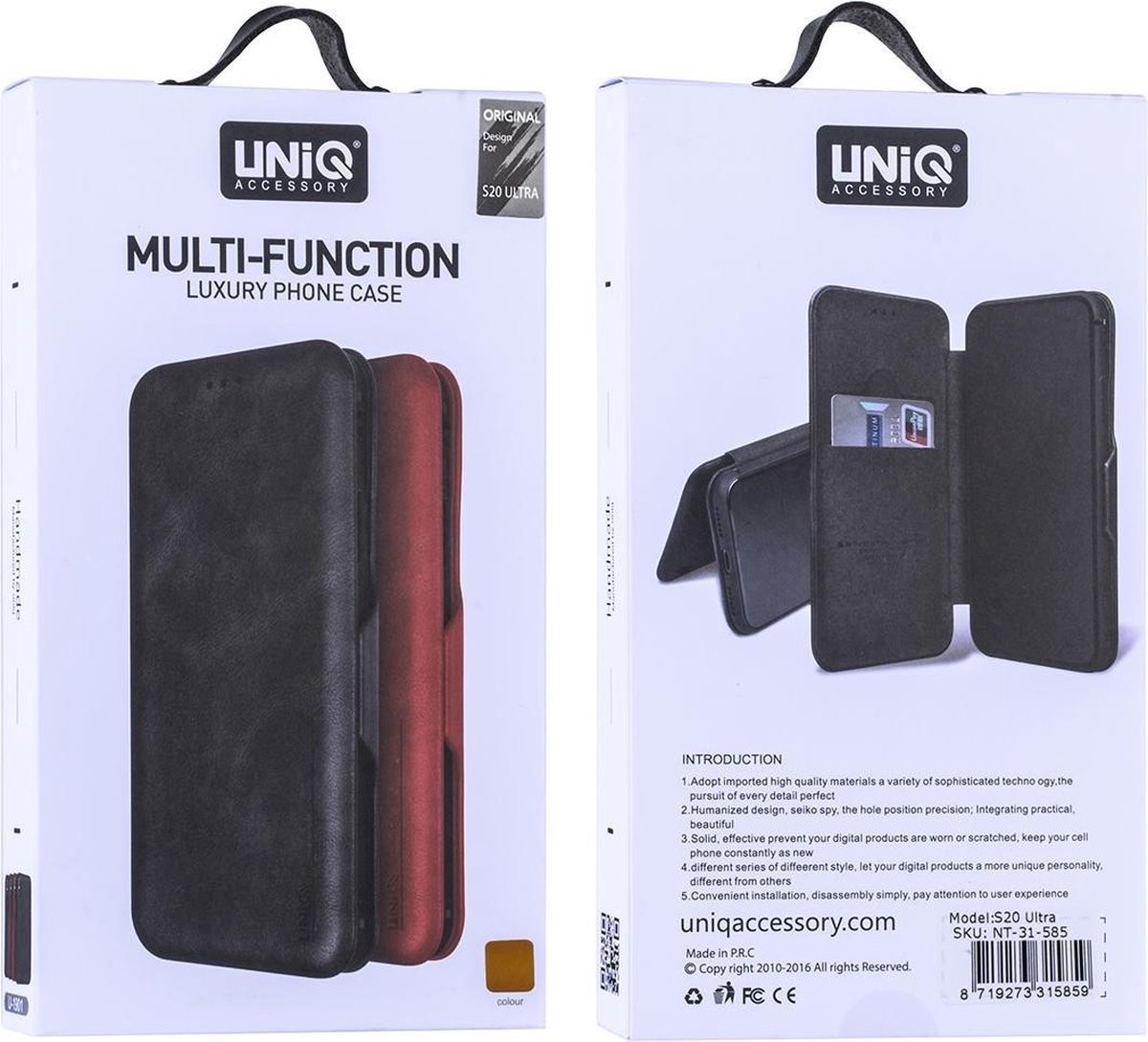 UNIQ Accessory Samsung Galaxy S20 Ultra Book Case hoesje - Licht Bruin