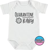 Baby rompertjes - Quarantine Baby - maat 74/80 - korte mouwen - baby - baby kleding jongens - baby kleding meisje - rompertjes baby - rompertjes baby met tekst - kraamcadeau meisje
