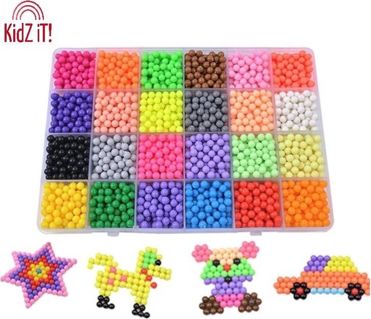 Afbeelding van product Aqua Parel Beads Mega pakket !!!SALE!!! 3400 stuks | Water Beads Kidz iT! | Beads Aqua Parels Met Box | Navulling Water Kralen | Strijkkralen Met Water