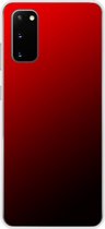 Samsung Galaxy S20 - Smart cover - Zwart Rood - Transparante zijkanten