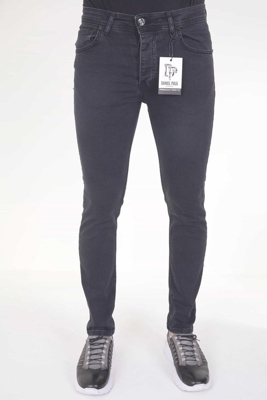 Nette Heren Stretch Jeans - Slim Fit - 5413 - Zwart / Grijs