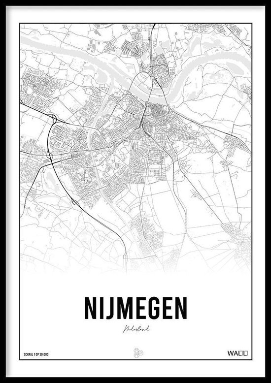 Stadsposter Nijmegen - Stadskaart - Plattegrond - City Map - WALLLL