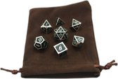 Color Changing Zwart Groen | Dungeons and Dragons D&D Premium Dice |Incl Bewaarzakje| Set van 7 | DnD | Metalen Dobbelstenen met Pouch | High Quality