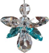 Geluksengel Vervaardigd Uit Swarovski Kristallen Groen ( Geluks Engel , Beschermengel , Raamhanger , Raamkristal )
