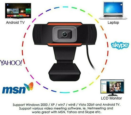 Webcam WB-03 mise au point automatique Caméra Web HD Cam avec microphone  pour PC... | bol.com
