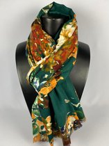 Sjaal Gerard Pasquier met bloemen en kleuren van mooi materiaal