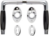 Deurklink set - Deco glanzend nikkel met ovale sleutelrozetten
