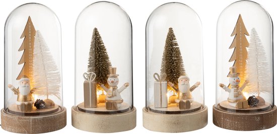 Kerst stolp maken; 10 x voorbeelden met kerstdecoratie onder een glazen