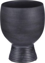Mica Decorations - Marlou pot op voet - zwart - h30xd24cm