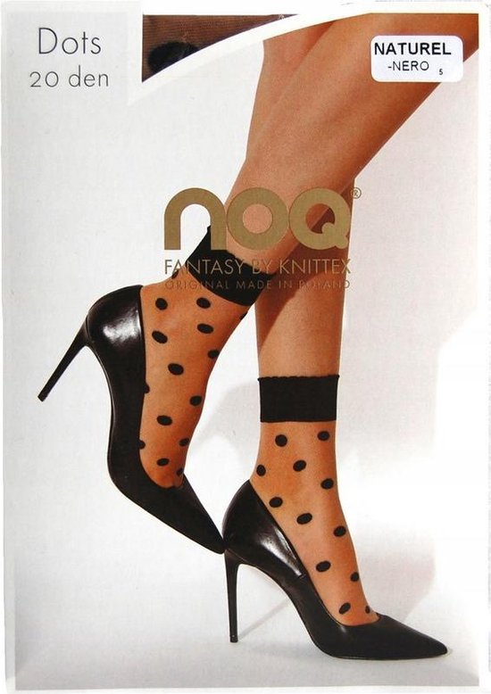 Collants Knittex Dots 20DEn, beige/noir, taille unique