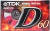 Audio Cassette Tape TDK D-60 normaal Position type I - Uiterst geschikt voor alle opnamedoeleinden / Sealed Blanco Cassettebandje / Cassettedeck