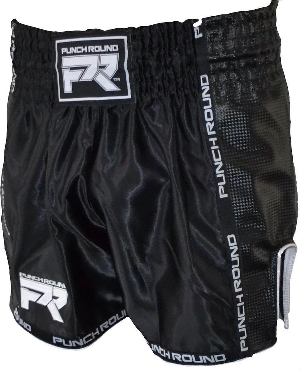 PunchR Kickboks Broekje Matte Carbon Zwart Wit - M