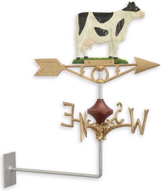 Koe windvaan - Windwijzer - Wand montage - 62.5 cm hoog