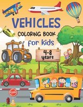 Vehicles Coloring Book For Kids 4-8 years