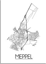 Meppel Plattegrond poster A4 (21x29,7cm) - DesignClaud